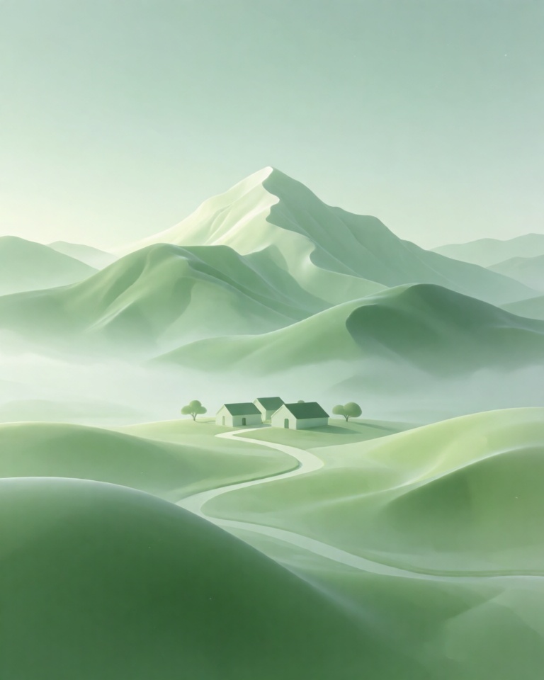misty jade surreal style