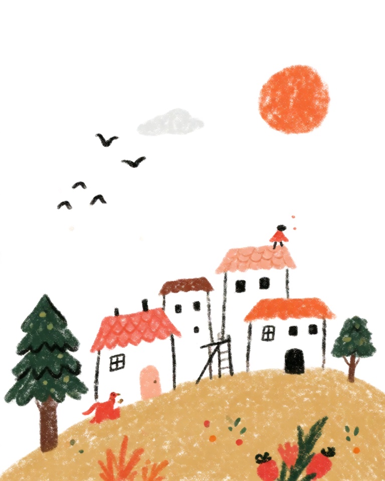 crayon textured whimsy style