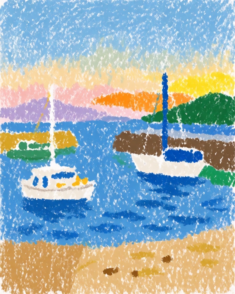grainy crayon vivid style