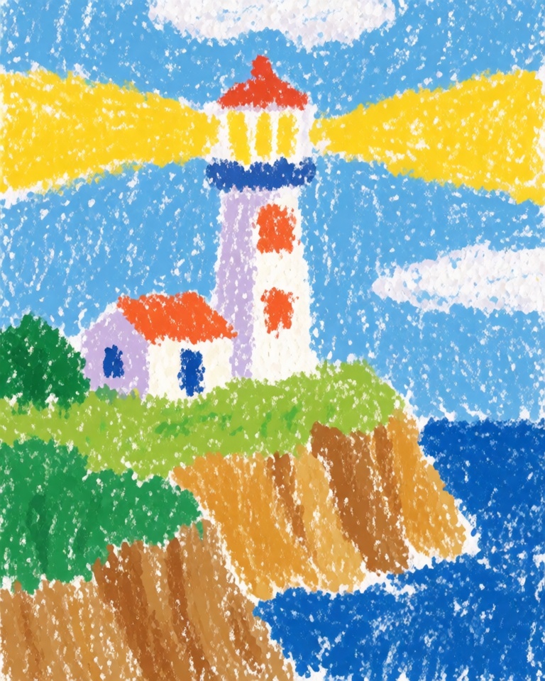 grainy crayon vivid style