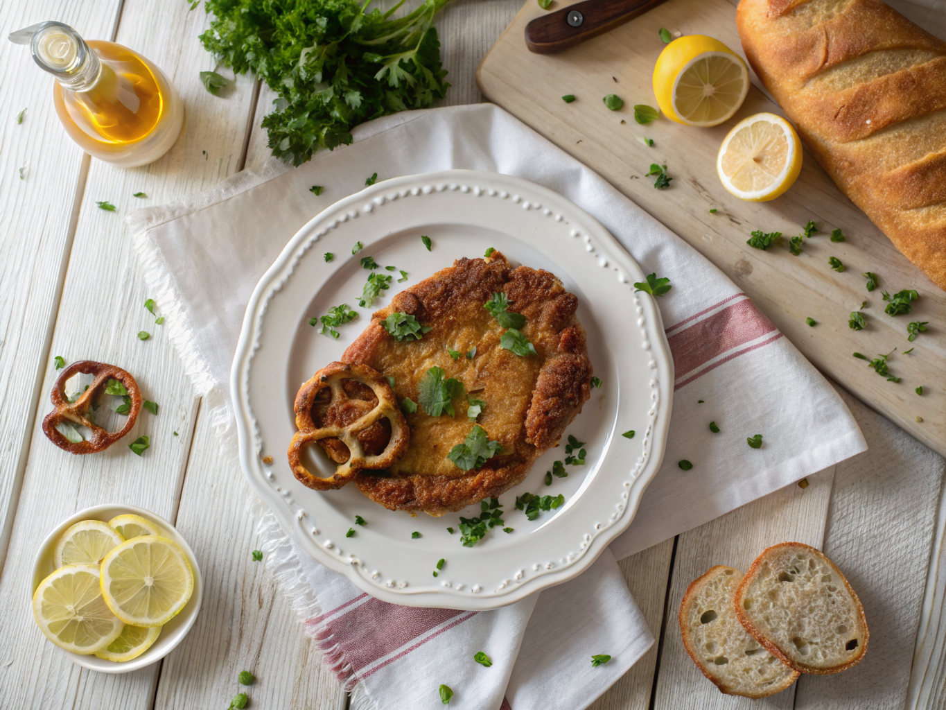 Bavarian Hunter's Schnitzel with Pretzel Crust
