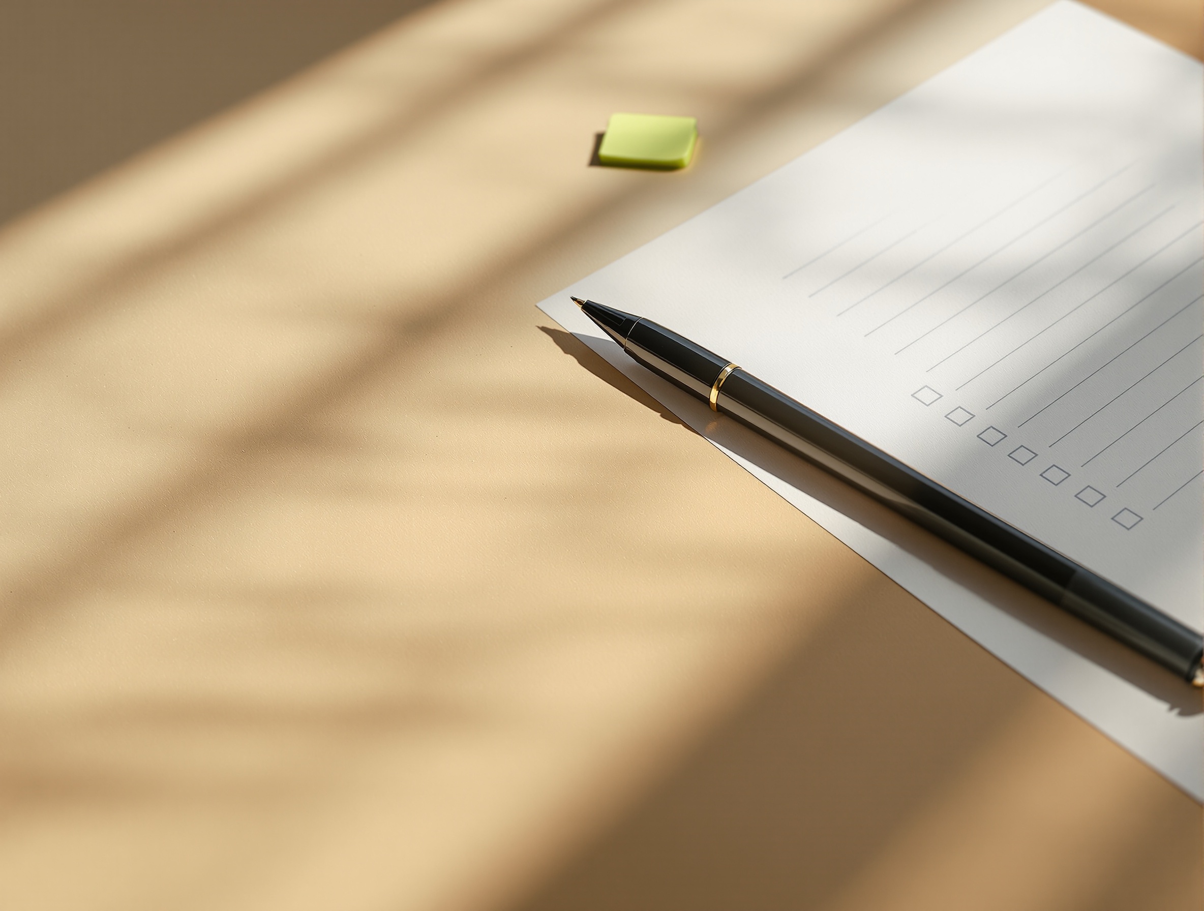 Desk scene with planning tools