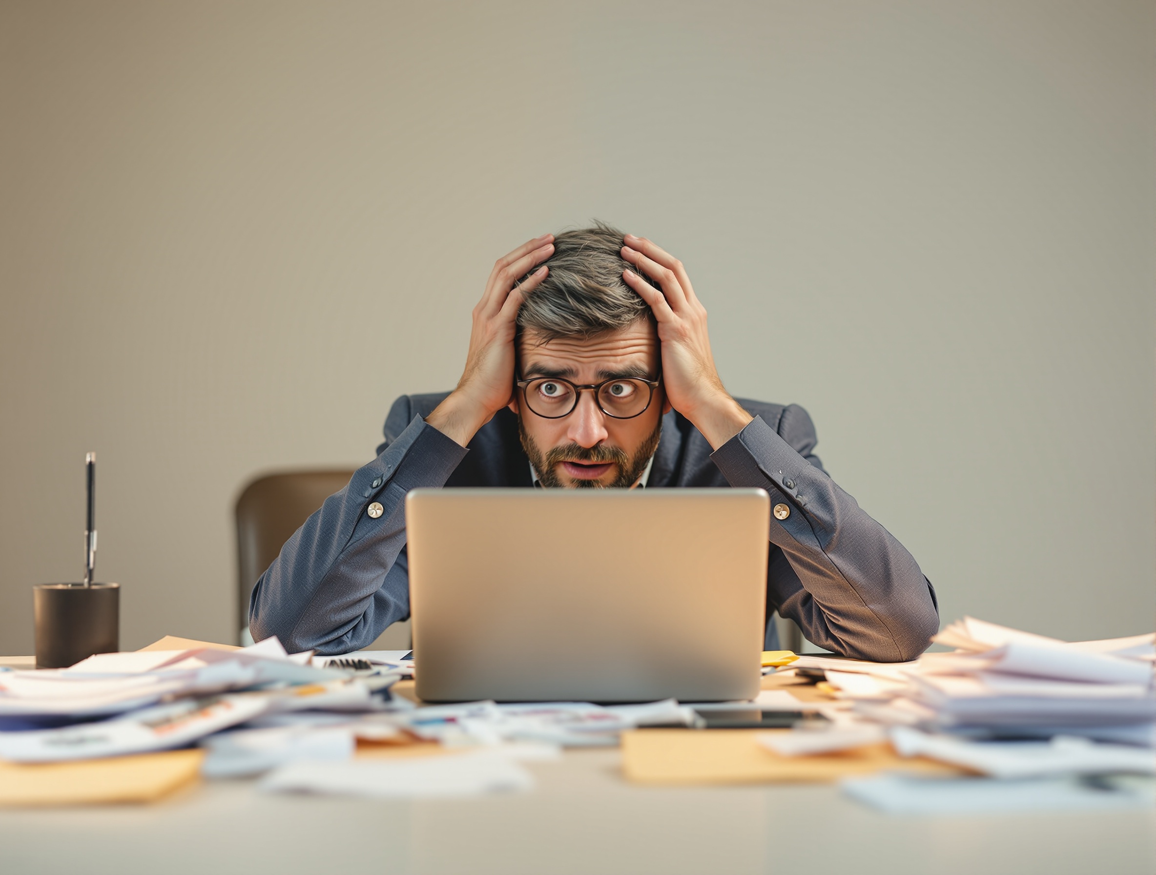 Small business owner overwhelmed by content creation tasks