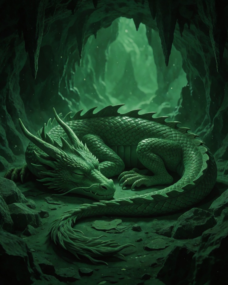 monochrome green surreal style