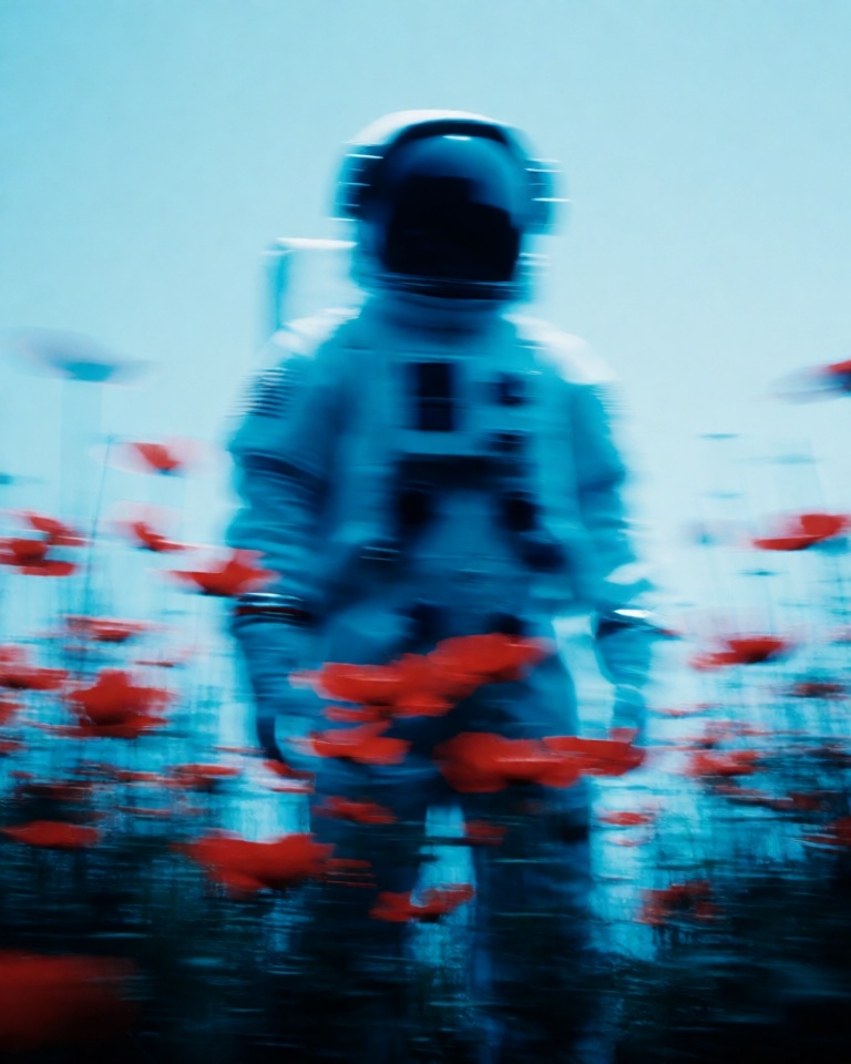 cyan red motion blur style