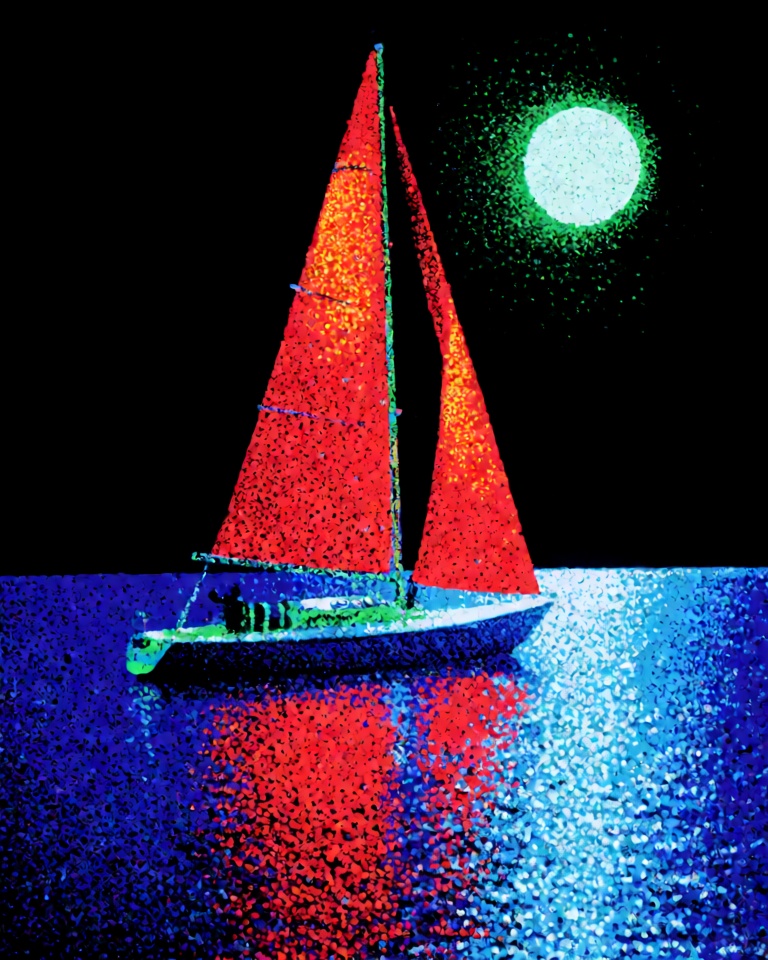 neon stipple blacklight style
