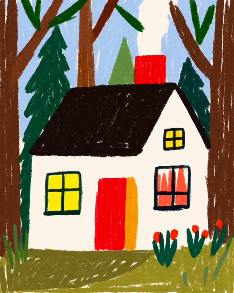 bold crayon folk style
