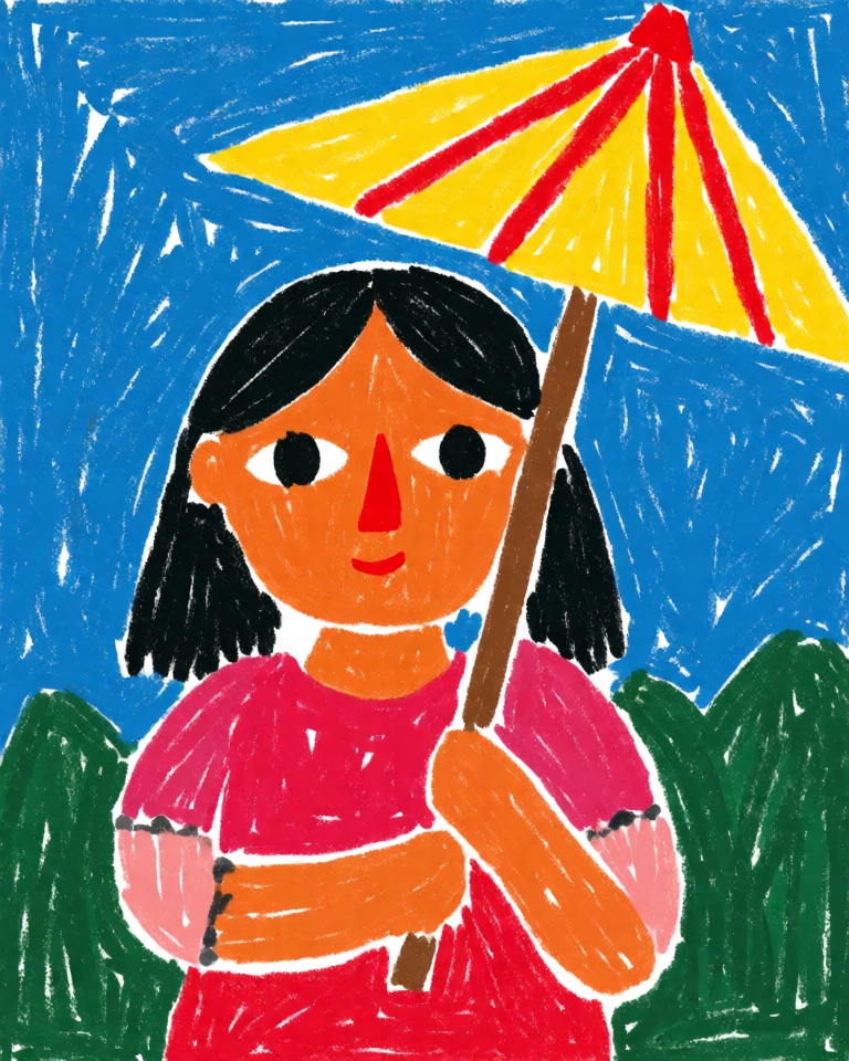 bold crayon folk style