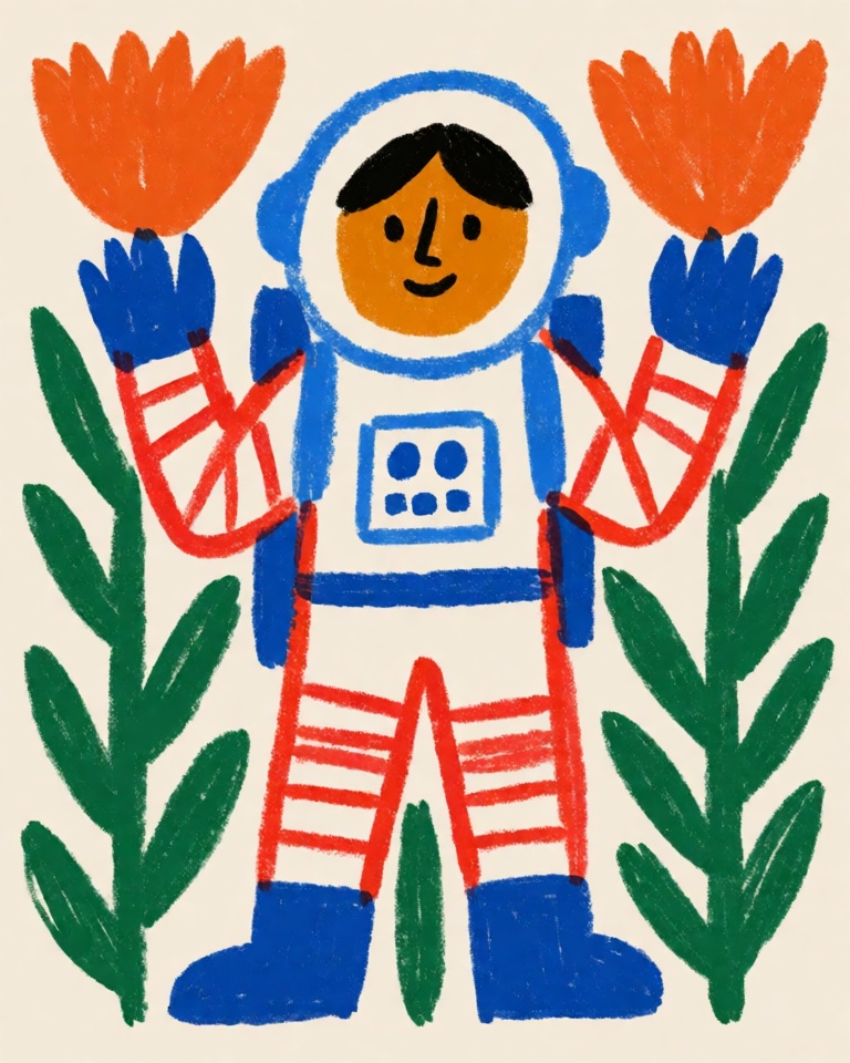 bold crayon folk style