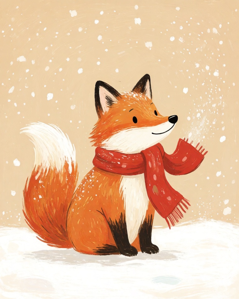 warm storybook gouache style