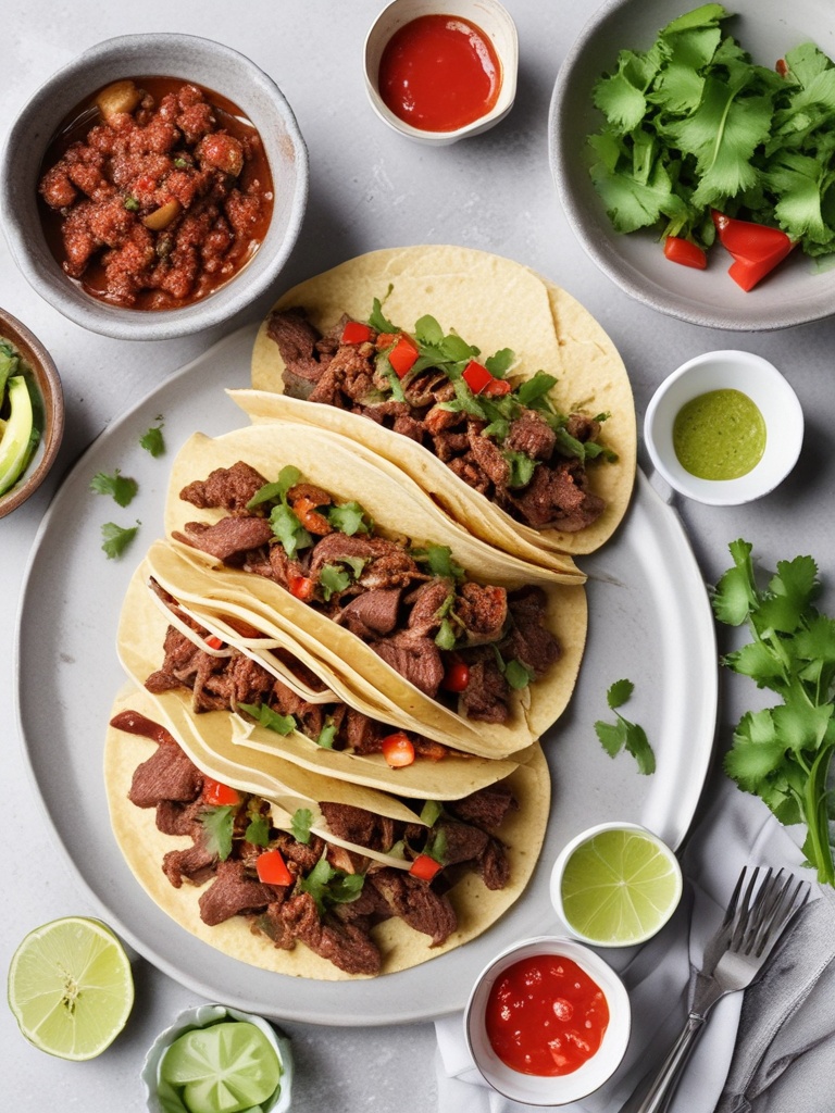 Step-by-step preparation of beef tacos recipe with seasoned filling