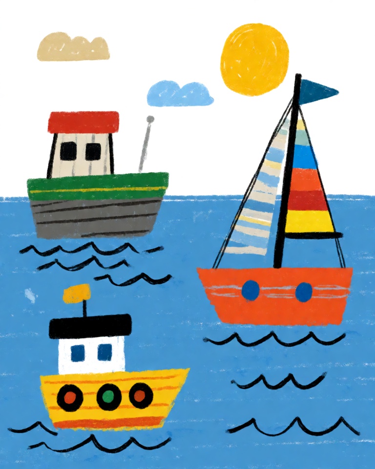 chunky crayon kidlit style