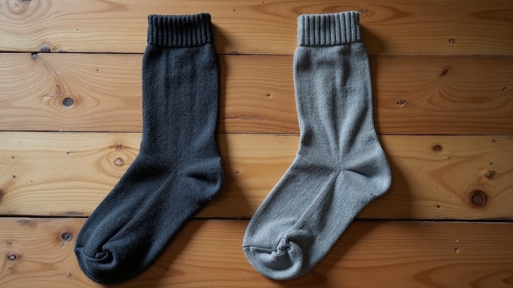Thick wool work sock compared to lightweight merino sock