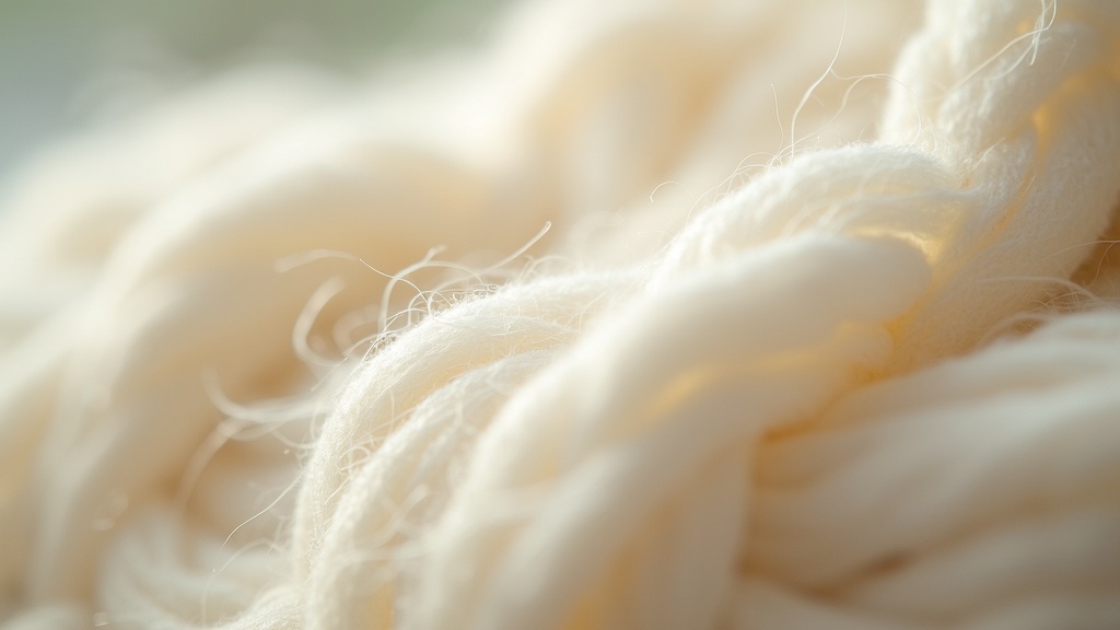 Close-up of merino wool fiber weave in a work sock
