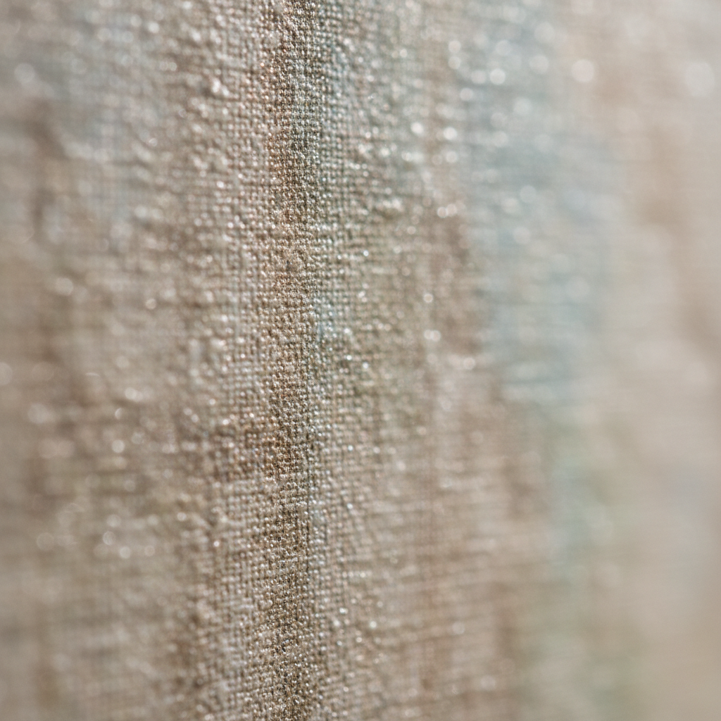 Close up of textured wall vinyl wrap material showing canvas finish