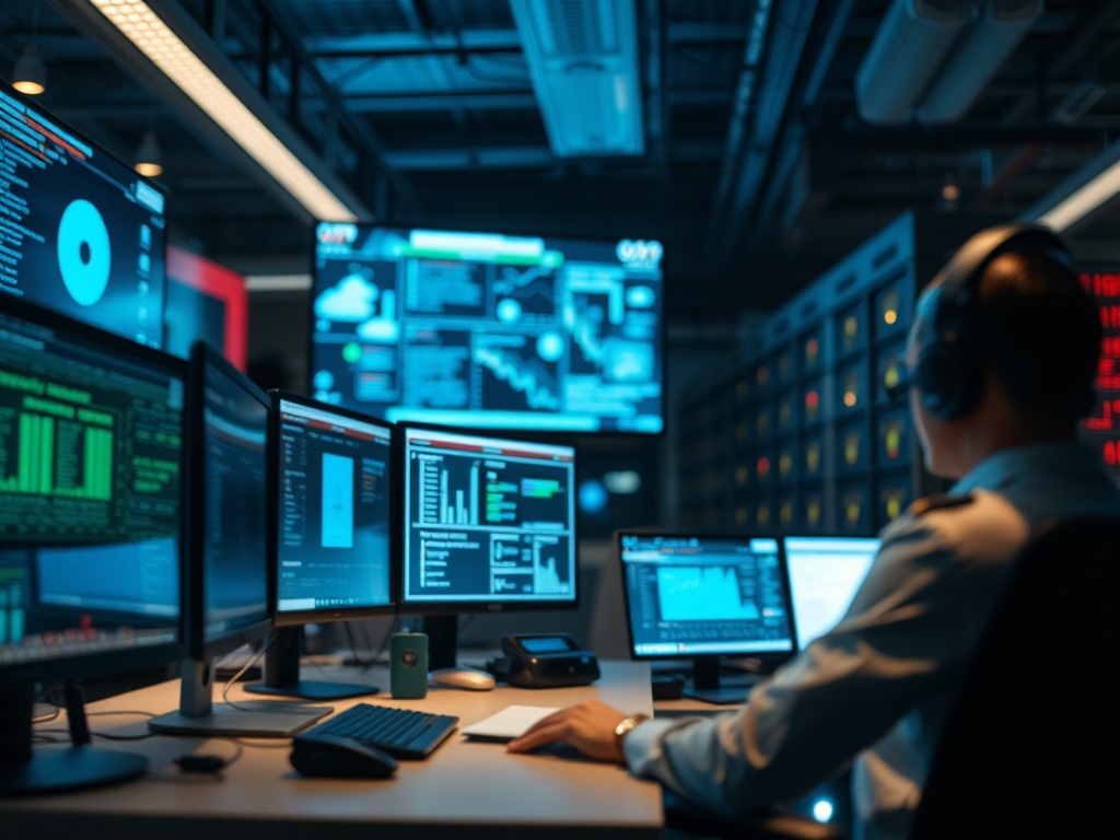 Illustration of AI monitoring financial transactions to detect fraud in AI financial modeling.