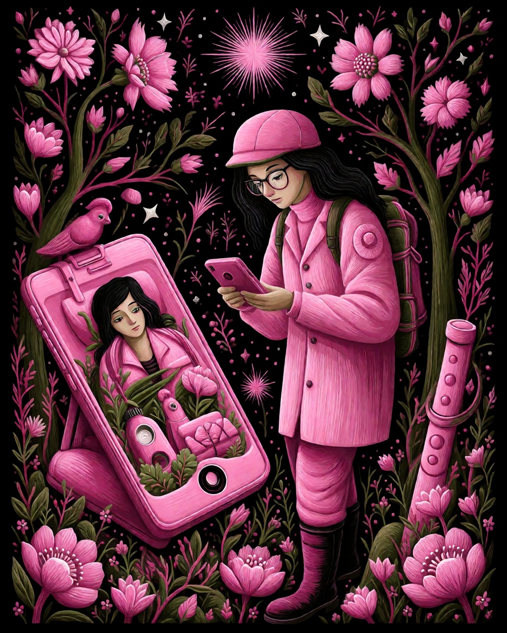 Dark Pink Gothic Folk