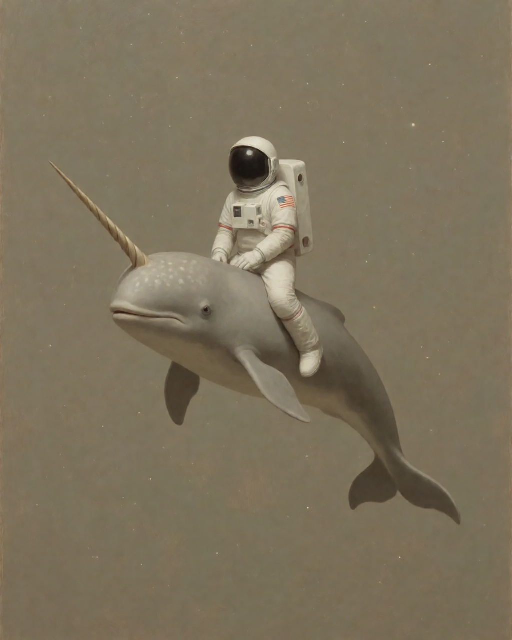 Muted Taupe Surreal Oil
