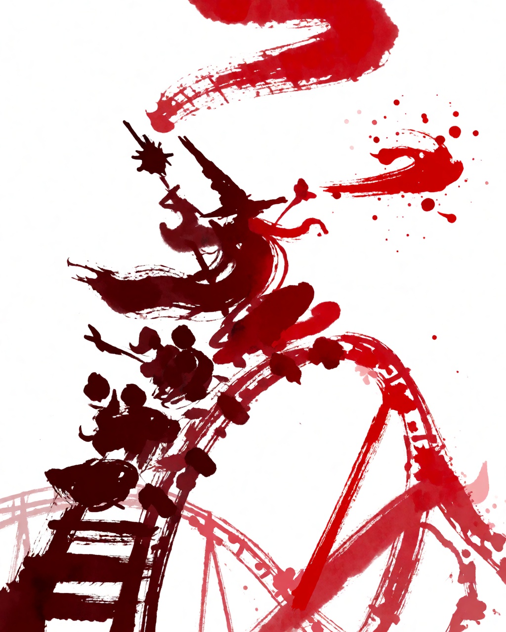 Expressive Inkwash Crimson