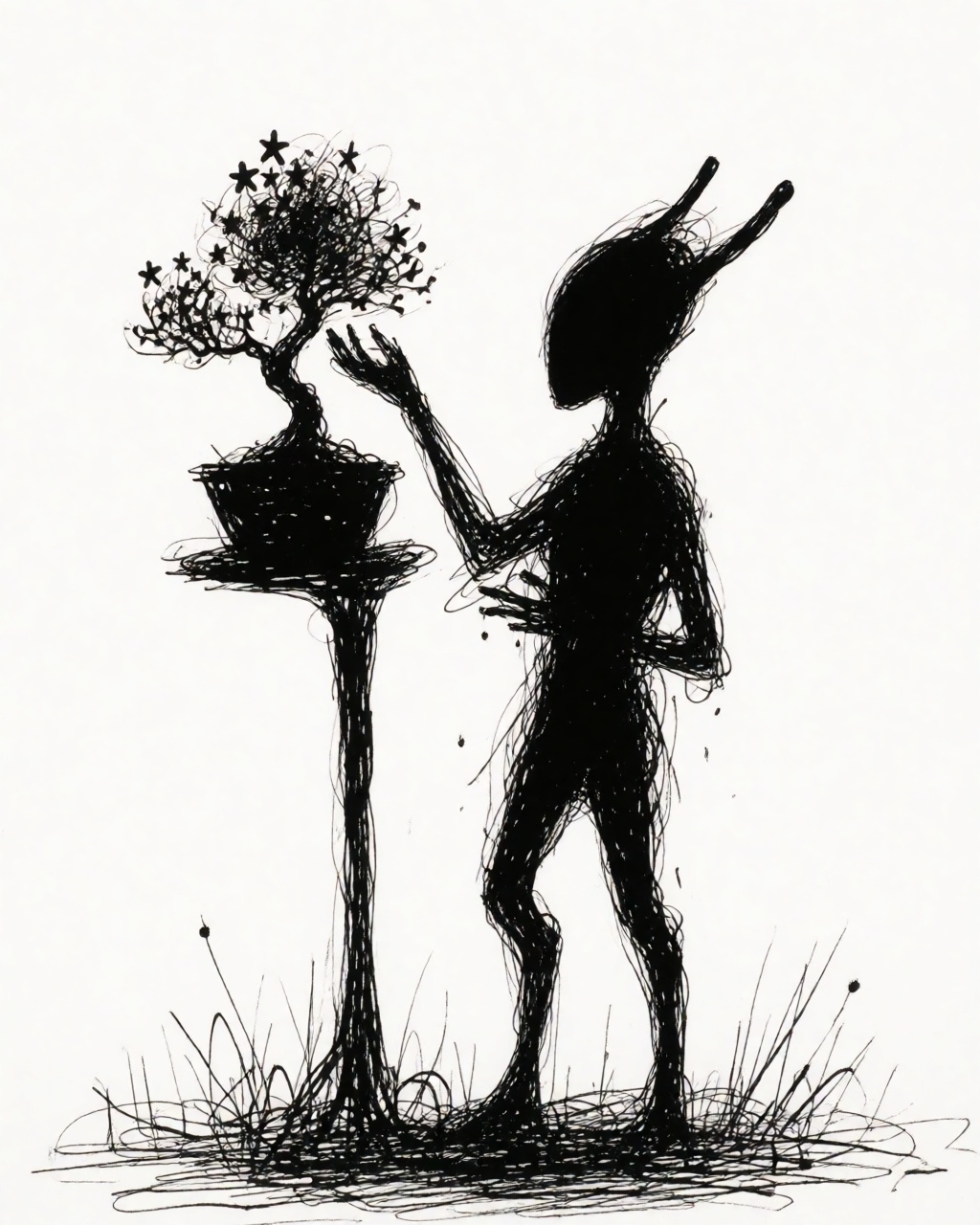 Dark Scratchy Ink Scrawl