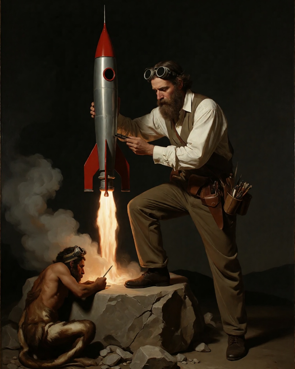 Dark Academic Oil Portrait