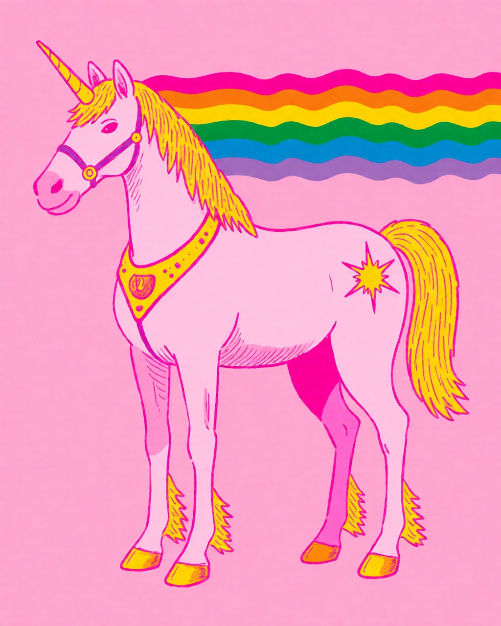 Bold Pink Yellow Ink