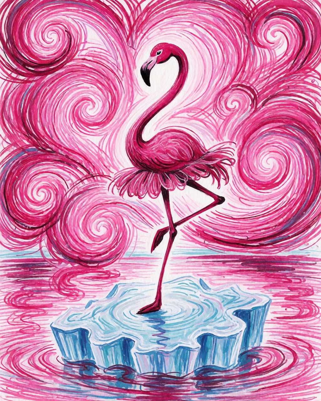 Magenta Ink Swirl