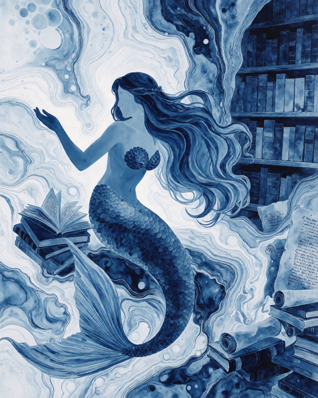 Indigo Marbled Fluid