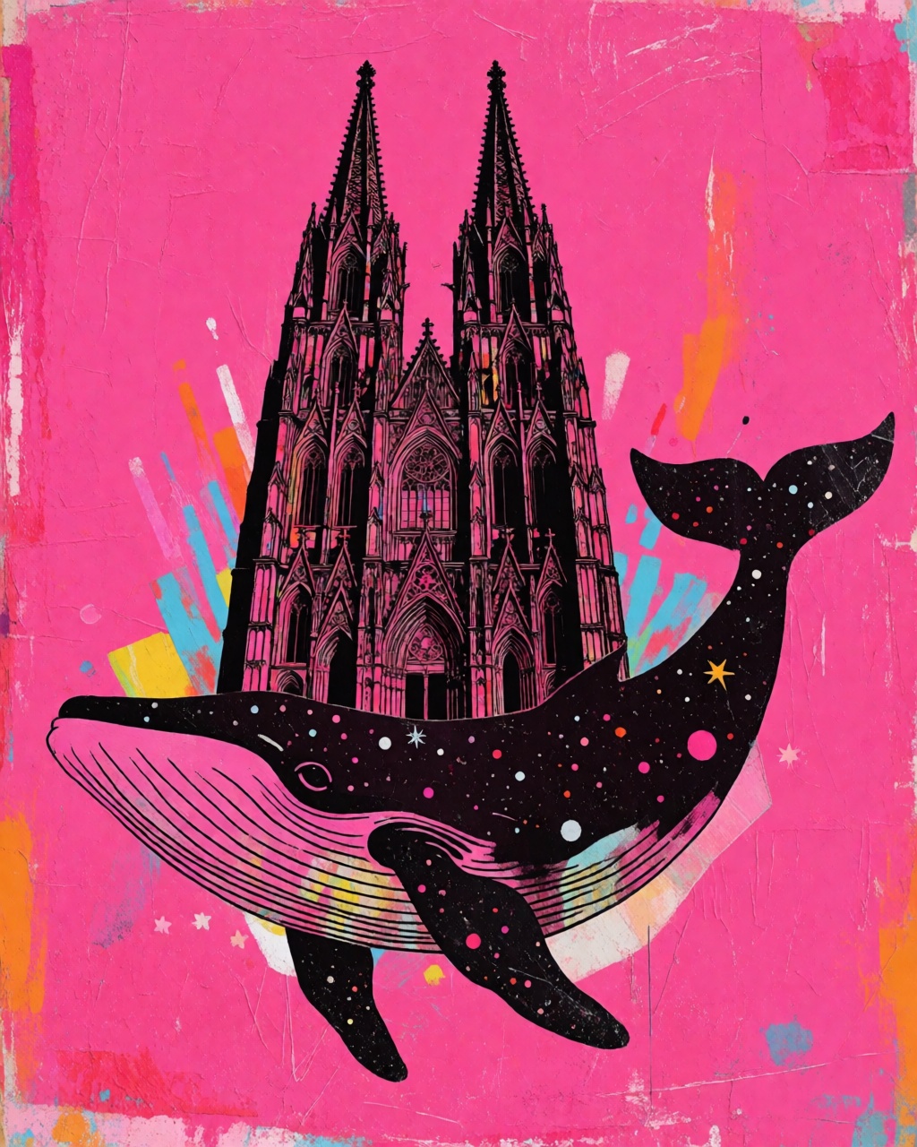 Hot Pink Collage Graffiti