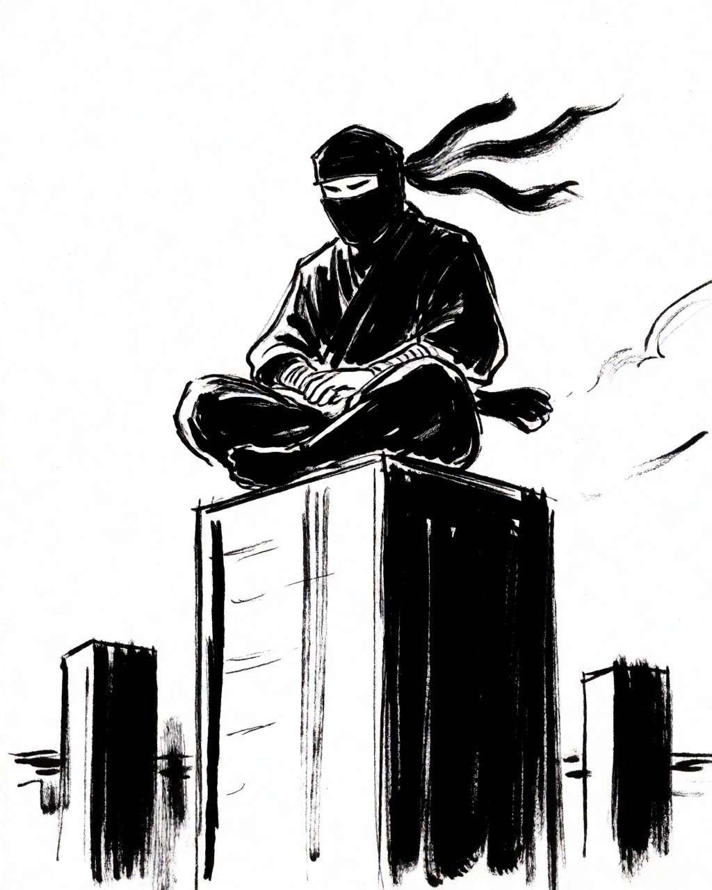 Bold Ink Brush Sketch
