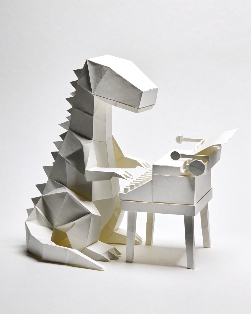 Folded White Paper Sculpture