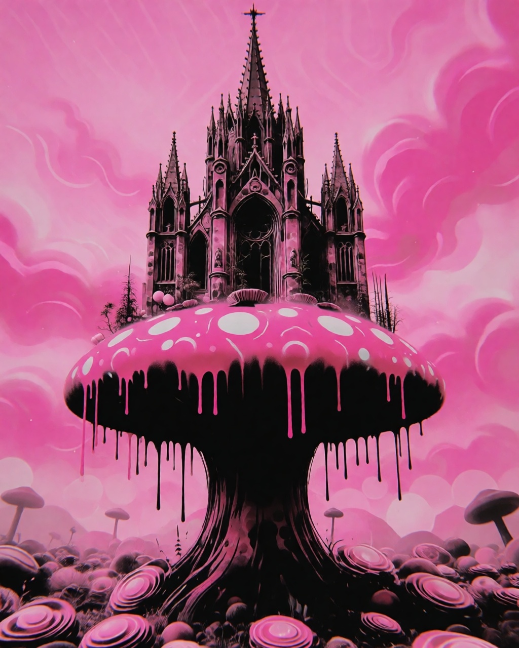 Hot Pink Graffiti Drip