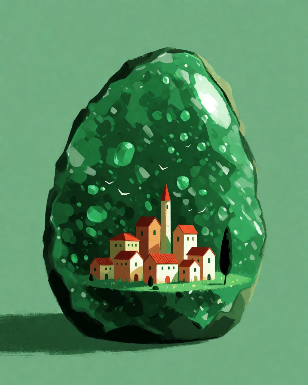 Brushy Emerald Terracotta