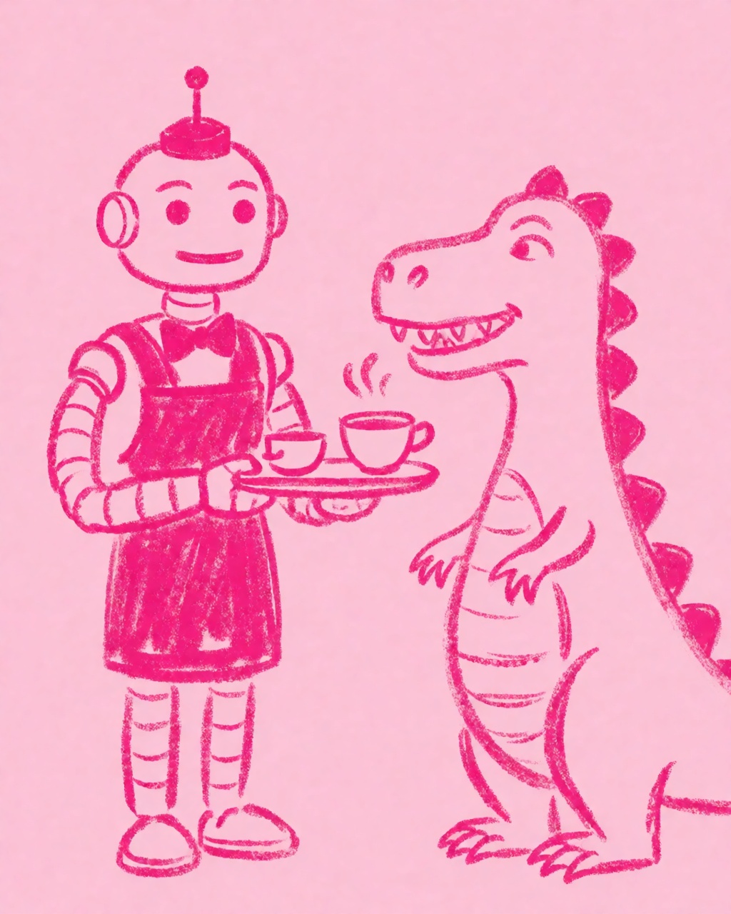 Hot Pink Crayon Sketch