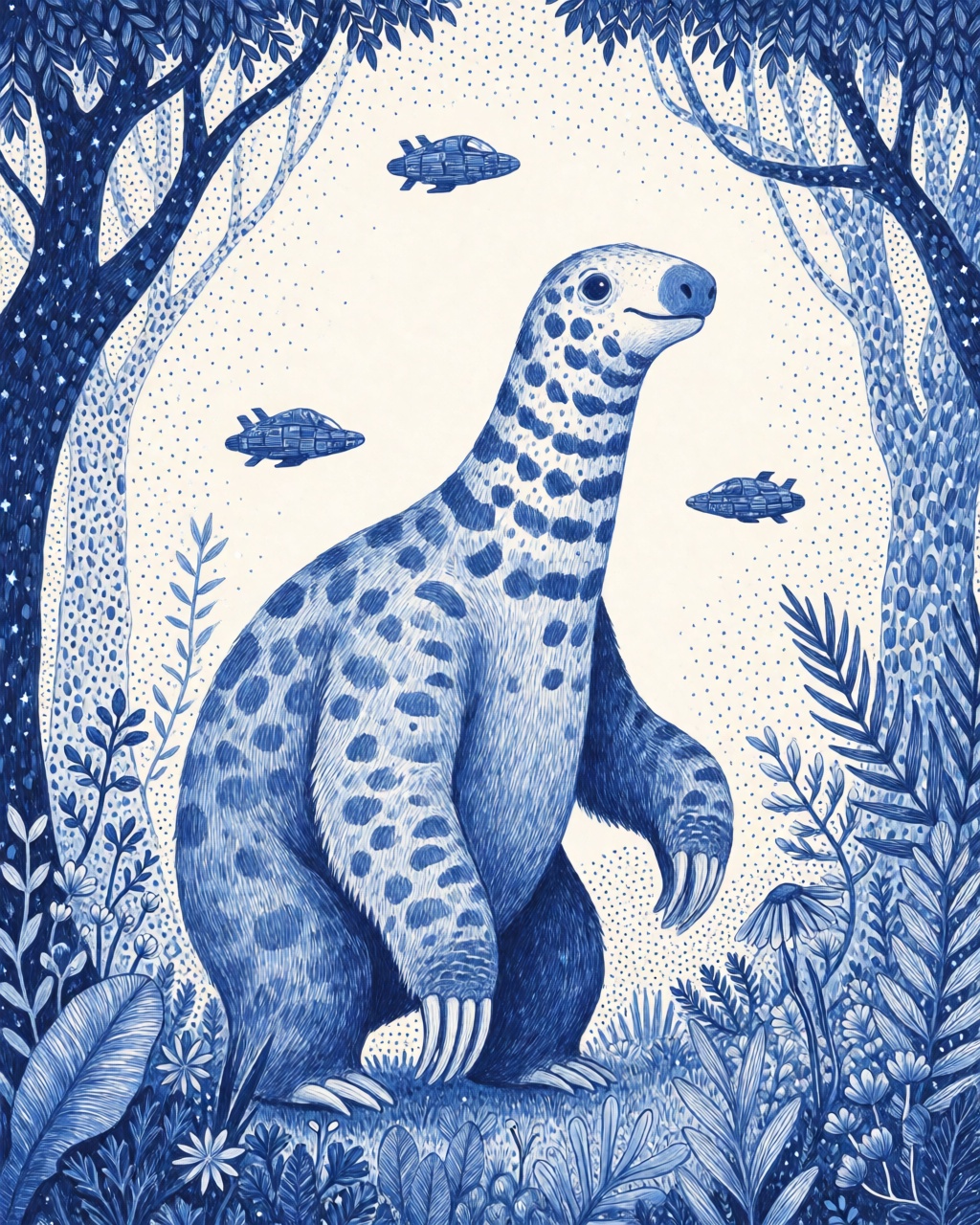 Cobalt Dotted Hatching
