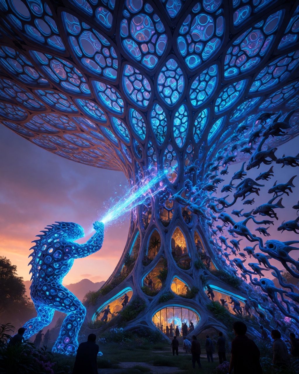 Bioluminescent Voronoi Architecture