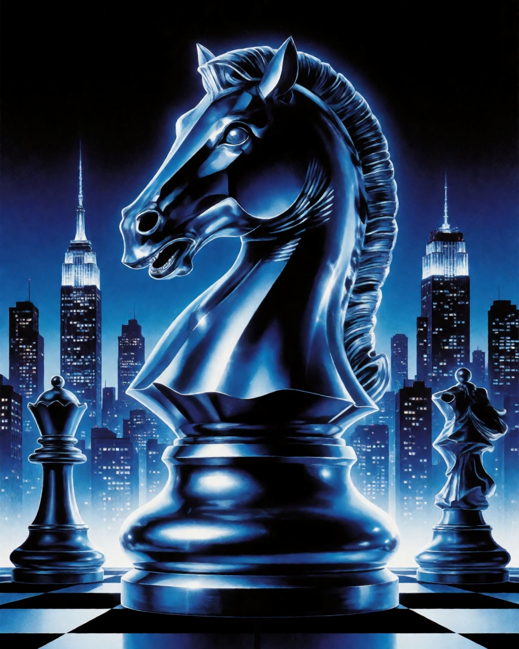 Electric Blue Horror Poster