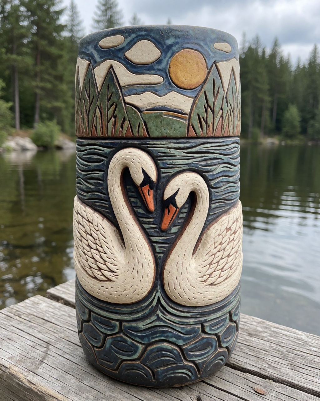 Carved Ceramic Totem