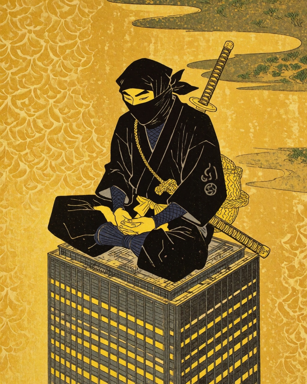 Golden Woodblock Ukiyo