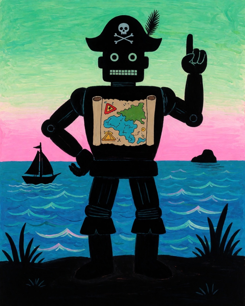Dark Silhouette Gouache Folk