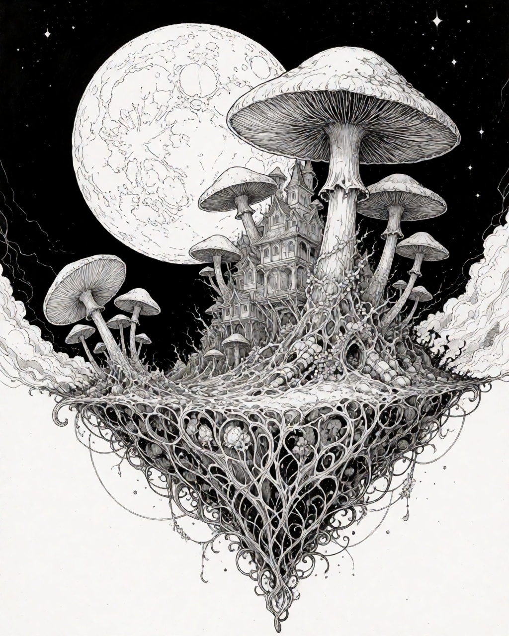 Moonlit Ink Filigree