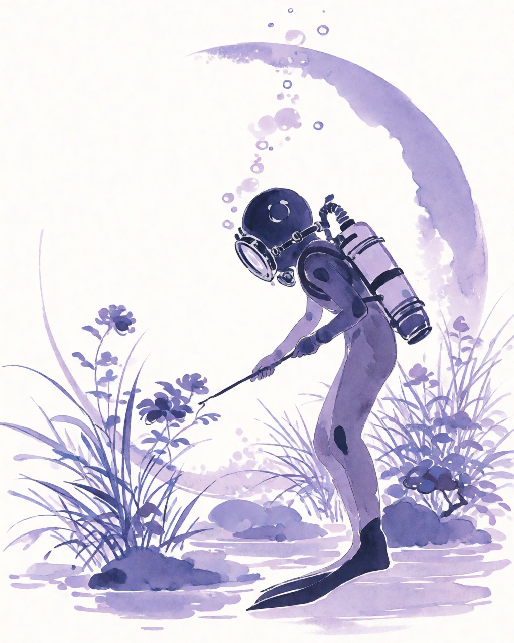 Lavender Inkwash