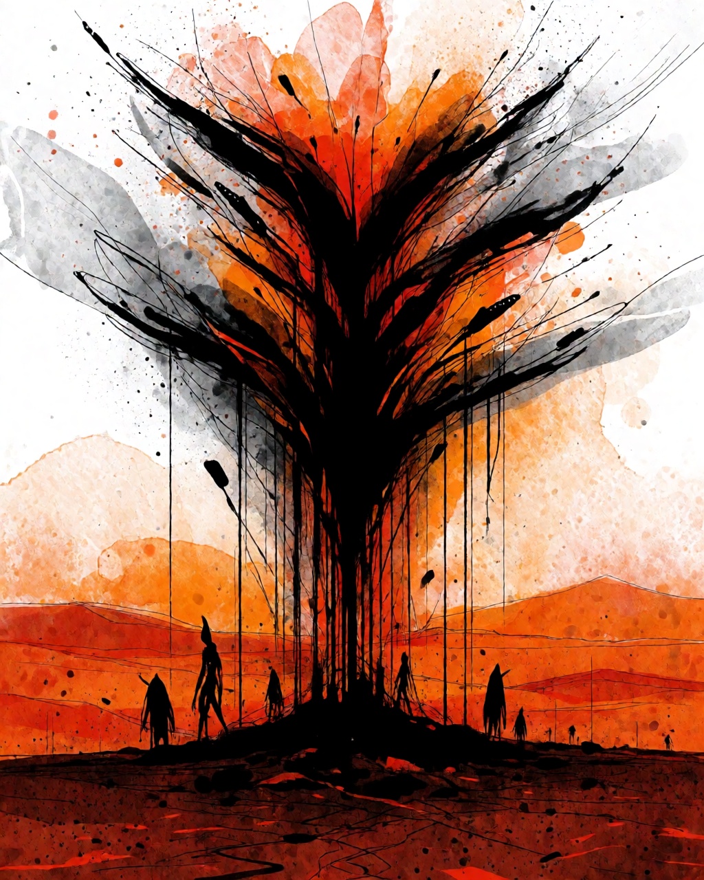 Fractured Ember Inkwash