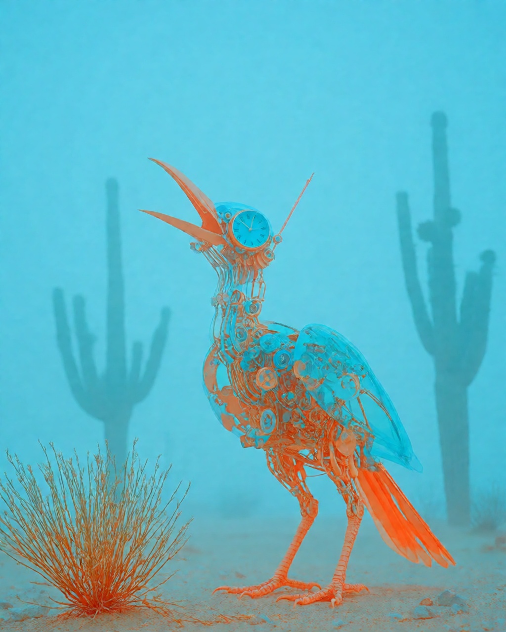 Cyan Fog Orange Surreal