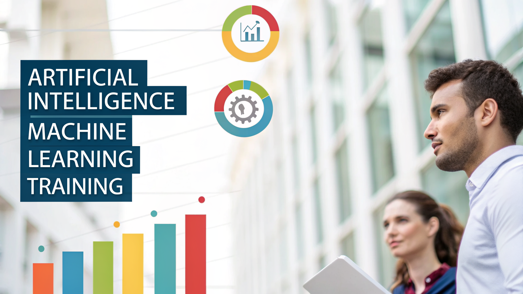 Professional infographic explaining artificial intelligence and machine learning training