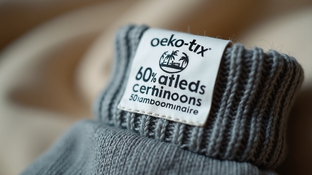Etiqueta de calcetín bebé verano con certificación OEKO-TEX y composición de algodón