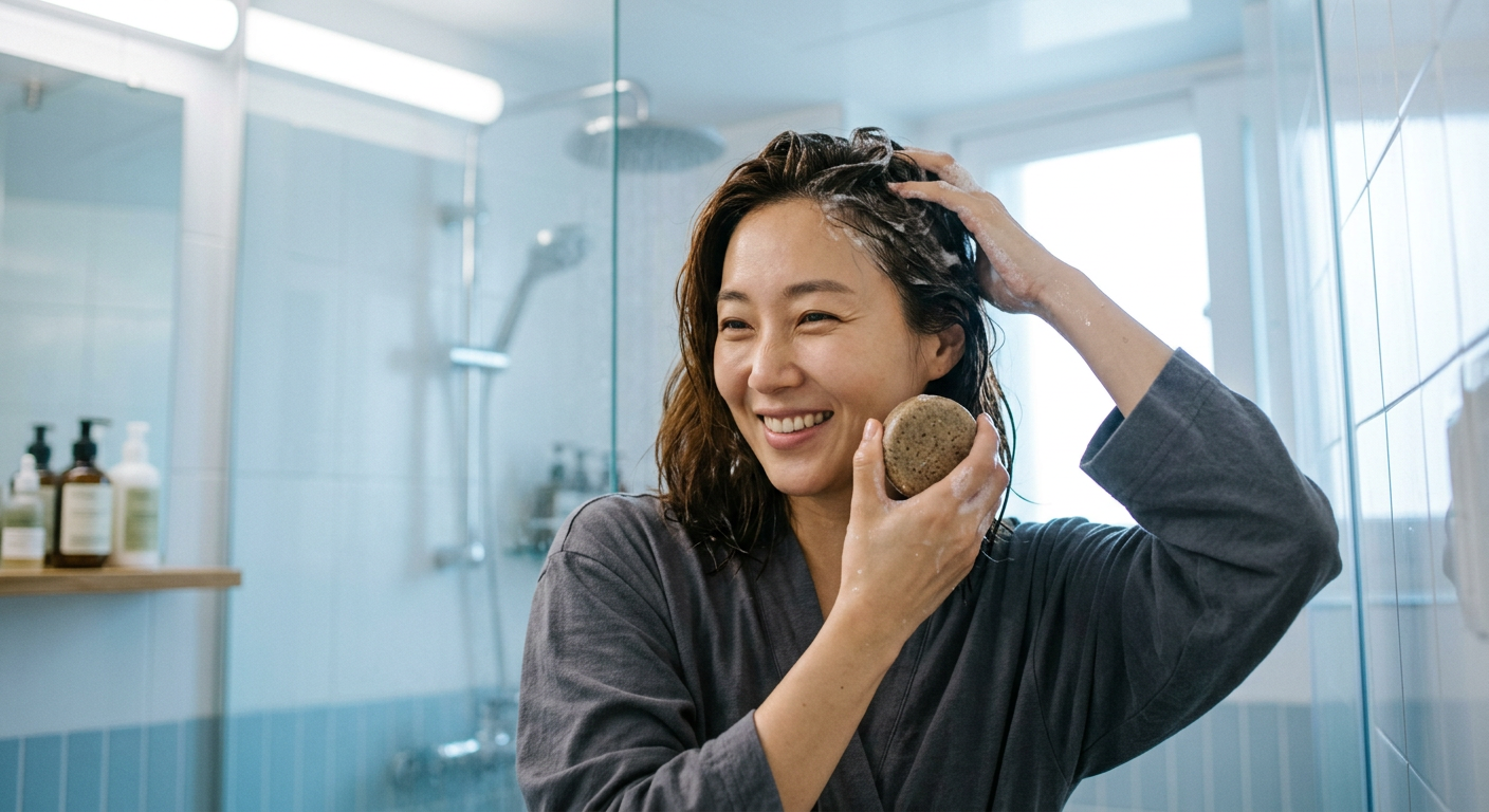 Korean scalp revival bar being applied directly to the scalp with massage