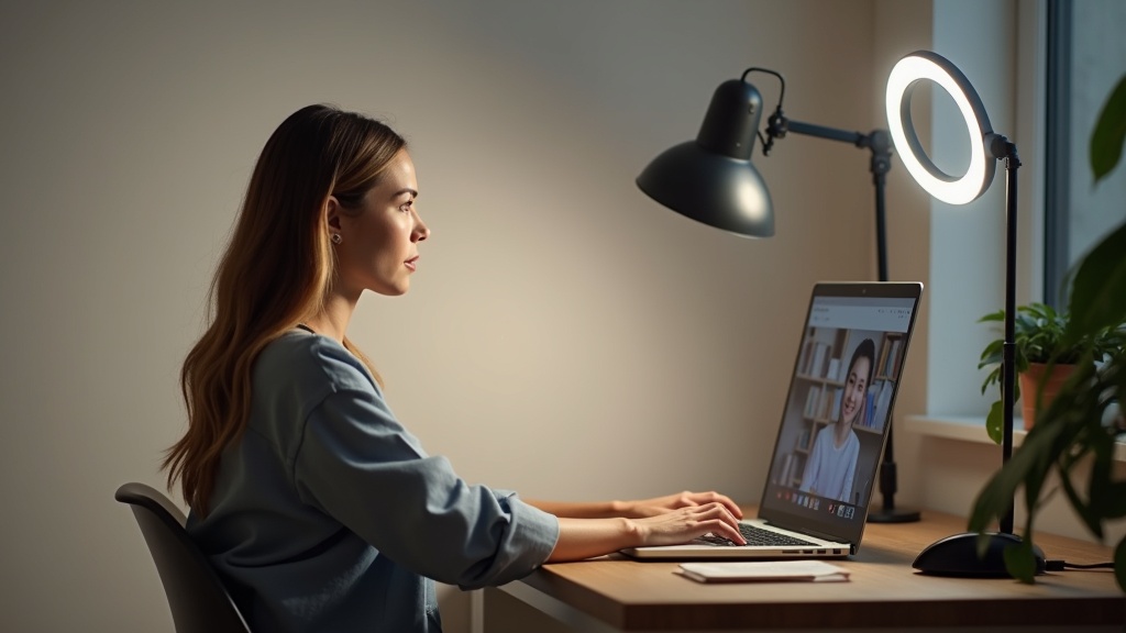 Lighting setup for video conferencing at home