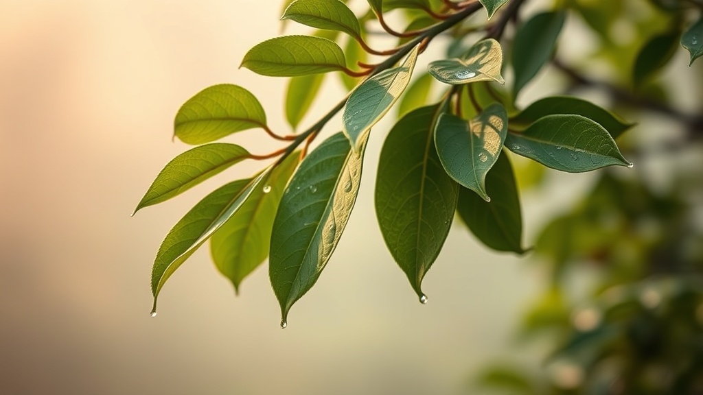 Feuilles fraîches de Camellia sinensis, la plante dont provient tout le thé du monde