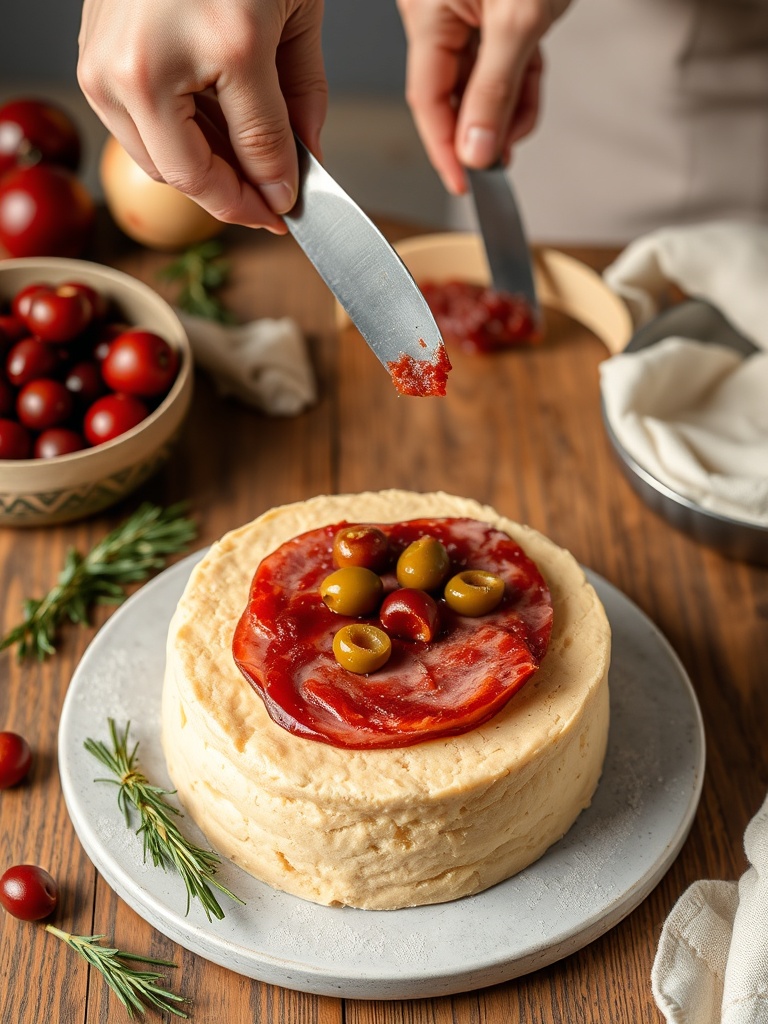 cake jambon olive preparation